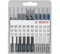 Assortiment de lames de scie sauteuse - BOSCH - 10 pièces - Métal et Bois - Acier - Modèles variés