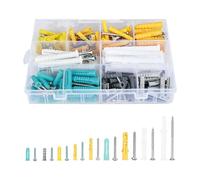 Assortiment de manchons d ' expansion en ABS et de vis en acier carbone, boîte de rangement de fixation murale multi-tailles de 200 pièces pour les projets de et les réparations Assortiment
