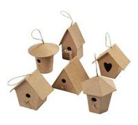 Assortiment de mini-nichoirs 7 cm à décorer - 6 pcs G