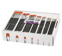 Assortiment de pinceaux plats 7 tailles x 12 classes Set 84 pièces