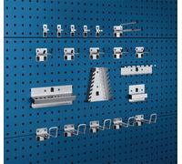 Assortiment de porte-outils 20 pièces galvanisées pour plaques perforées BOTT