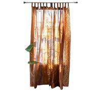 Assortiment de rideaux colorés hippie filtrant la lumière - Panneau de baldaquin de lit - Tapisserie ou traitement de fenêtre - Patchwork marron (213 x 109 cm)