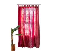 Assortiment de rideaux colorés hippie filtrant la lumière - Rideaux bohèmes - Panneau de baldaquin de lit, tapisserie ou traitement de fenêtre - Patchwork rose (213 x 109 cm)
