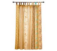 Assortiment de rideaux colorés hippie filtrant la lumière - Rideaux bohèmes - Panneau de baldaquin de lit, tapisserie ou traitement de fenêtre - Patchwork beige (213 x 109 cm)