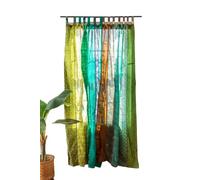 Assortiment de rideaux hippies colorés filtrant la lumière - Rideaux bohèmes, panneau de baldaquin, tapisserie ou traitement de fenêtre patchwork couleur verte (213 x 109 cm)