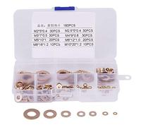 Assortiment de rondelles en laiton de 180 pièces avec une dureté élevée et une bonne durabilité pour l'atelier de bricolage