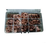 Assortiment de rondelles plates en cuivre pur résistant à la chaleur pour l'industrie automobile hydraulique avec boîte 150/200/300/400 pièces (400 pièces)