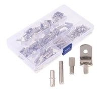 Assortiment de Supports D'étagère en Acier au Carbone Argenté | Kit de Fixation pour Étagères Réglables, Formes Assorties, Usage DIY Meuble et Vitrines, Finition Polie