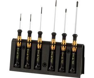 Assortiment de tournevis électroniques Wera ESD, à fente et Phillips, 6 pièces