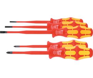 Assortiment de tournevis pour électriciens Wera, entièrement isolés, plat et cruciforme, 5 pièces