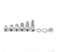 Assortiment de vis à douille hexagonale en acier inoxydable 304, avec écrous hexagonaux, rondelles, M5x150 pièces, jeu de fixations pour la Construction industrielle (M8 60 pièces)
