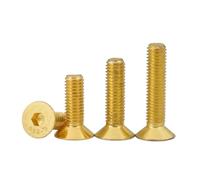 Assortiment de vis à tête plate hexagonale dorée, en acier allié M2-M5, 10 à 20 pièces(M4x10mm-10pcs)