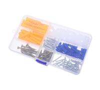 Assortiment de Vis D'ancrage à Tête Plate Chevilles Acier au Carbone | Kit Boîte de Rangement, Fixation Sécurisée, Compatible Outils, pour Rénovation Appartement et Bureau