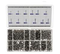 Assortiment de vis pour tôles, de 2,9 à 4,8 mm, de couleur grise
