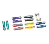 Assortiment varié de 9 fusibles stéatite + 1 en verre