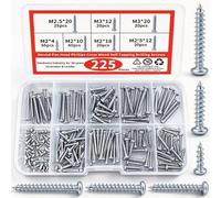 Assortiment Vis Inox M2 M3, 225 Pcs Vis Autoforeuse Metal, Vis Tete Plate Cruciforme, Petite Vis Bois, Kit Vis Autoforeuse Inox pour Bricolage, Fixation Tole, Menuiserie, Reparation Maison.