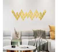 ASSRECT 30 Pcs 15 x 8 cm Larme Miroir Acrylique Stickers Muraux Miroirs, DIY Autocollant 3D Argent Miroir Mur Art Stickers pour Salon Salle Bain Maison Fond Décorations (Doré)