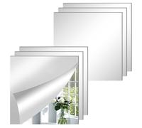 ASSRECT 30 x 30cm Miroir Mural Autocollant 6 Pièces Acrylique Miroir Adhésif Porte Placard Miroir Collé Carrés Flexible Miroir Murales Décoration Murale sans Cadre pour Salle De Bain Salon Chambre