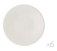 Asssiette plate en grès D27cm blanc - Lot de 6 VESUVIO Blanc G