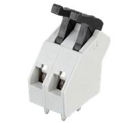AST 045-02 - Borne à ressort à 2 broches, espacement 5 mm, 45°