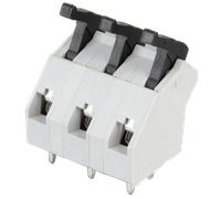 AST 047-03 - Borne à ressort 3 broches, espacement 7,5 mm, 45°