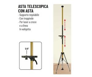 Asta Télescopique Metrica 3,60 m Avec Trépied - Ferrero Ferramenta