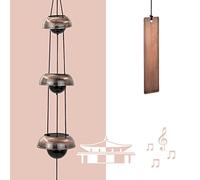 Astarin Carillon éolien pour jardin, carillon éolien en cuivre rouge avec 3 clochettes, carillon à vent pour extérieur, carillon à vent Feng Shui, carillon de jardin extérieur pour terrasse, porche et