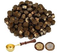 ASTARON 300 perles de cire pour cachet de cire, kit de cire octogonale avec 1 cuillère pour faire fondre la cire pour les invitations, les enveloppes, les paquets de vin et les emballages cadeaux