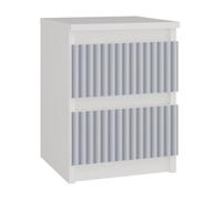 ASTER - Table de chevet style scandinave- 30x30x40 cm - Chevet 2 tiroirs - Meuble de chambre enfant - Blanc et bleau