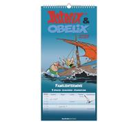 Asterix & Obelix 2027: Familienplaner 22x45 cm mit 5 Spalten, Schulferien, Stundenplänen & deutschem Kalendarium - Comic-Kalender für Kinder & Familien