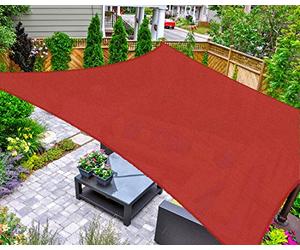 AsterOutdoor Voile d'ombrage rectangulaire 40,6 x 6 m, Anti-UV pour terrasse, Jardin, pelouse, activités de Plein air, Couleur Terre Cuite