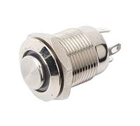 Astibym Interrupteur à Bouton-poussoir momentané à LED, 12 Mm Ip65 à | Corps plaqué Laiton, Utilisation Extérieure IP65, éclairage Rouge Vert Bleu ou Blanc, Contact 1NO, Montage sur Panneau