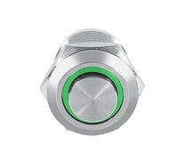 Astibym Interrupteur à Bouton-poussoir momentané à LED, 12 Mm Ip65 à | Corps plaqué Laiton, Utilisation Extérieure IP65, éclairage Rouge Vert Bleu ou Blanc, Contact 1NO, Montage sur Panneau