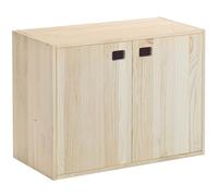 Astigarraga Kit Line Armoire de Rangement Dynamique 2 Portes et 3 étagères, Bois de pin - 53,5 x 70,8 x 33 cm