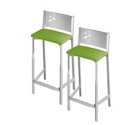 ASTIMESA Deux tabourets Hauts de Cuisine Assise 60 cm Simili Cuir Vert