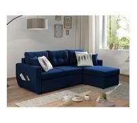 Astoria - canapé d'angle réversible - convertible avec coffre - style contemporain- 4 places - Bleu marine