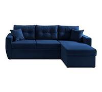 Astoria - canapé d'angle réversible - convertible avec coffre - style contemporain- 4 places - Bleu marine Bleu marine G
