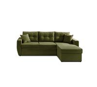 Astoria - canapé d'angle réversible - convertible avec coffre - style contemporain- 4 places - Vert Olive