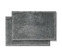 Astra Lot de 2 tapis de sol intérieurs antidérapants et anti-salissures super doux - Lavable à la main - Facile d'entretien - Anthracite - 40 x 60 cm