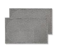 Astra Paillasson d'extérieur résistant - Tapis Anti-salissures résistant aux intempéries - Paillasson antidérapant pour entrée et Balcon - Lot de 2 45x75 cm Gris
