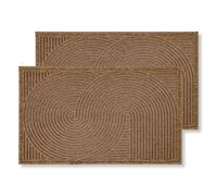 Astra Paillasson d'extérieur résistant - Tapis Anti-salissures résistant aux intempéries - Paillasson antidérapant pour entrée et Balcon - Lot de 2 60x90 cm Beige