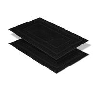 Astra Paillasson extérieur antidérapant - Tapis de propreté résistant aux intempéries - Paillasson extérieur Anti-salissures pour l'entrée - Lot de 2 40 x 60 cm - Loop Noir