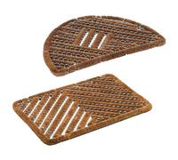 Astra Paillasson extérieur - Tapis en Coco Anti-salissures - Tapis de Sol à brosses - Tapis de propreté résistant Demi-Rond + Naturel 40x60 cm en lot Mixte