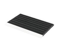 ASTRA Paillasson Super Brush - paillasson en Aluminium - Indoor et Outdoor - extrêmement résistant - antidérapant - Durable et résistant - 45x75cm, Noir