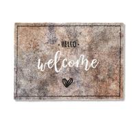 Astra Tapis de propreté Doux et Moelleux Pure & Soft - Tapis de propreté intérieur - Paillasson résistant - Hello Welcome 50 x 70 cm