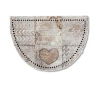 Astra Tapis de propreté Doux et Moelleux Pure & Soft - Tapis de propreté intérieur - Paillasson résistant - Patchwork 50 x 70 cm Demi-Rond
