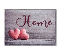 Astra Tapis de propreté Doux et Moelleux Pure & Soft - Tapis de propreté Multicolore - paillasson intérieur - paillasson résistant - 50x70cm (Couleur : Home Coeurs argentés)