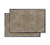Astra Tapis de sol intérieur antidérapant - Paillasson super doux - Tapis de couloir lavable à la main - Paillasson facile à entretenir - Ensemble de 2 tapis beiges 60x80cm