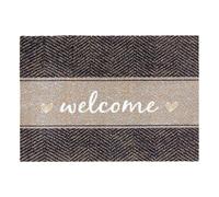 Astra Tapis d'entrée antidérapant intérieur 50 x 70 cm Chevrons Welcome - Tapis Anti-salissures Absorbant - Lavable en Machine 30°C - Tapis de Porte Design