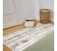 Astra Tapis Moderne Salon, Chambre - Tissu Plat Doux pour intérieur - Tapis Moelleux à Poils Courts - Tapis Rayons Gris-Beige, 133 x 190 cm